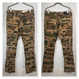 FWRD Evolution Distressed Stacked Woodland Camo Jeans 34x36 NWT